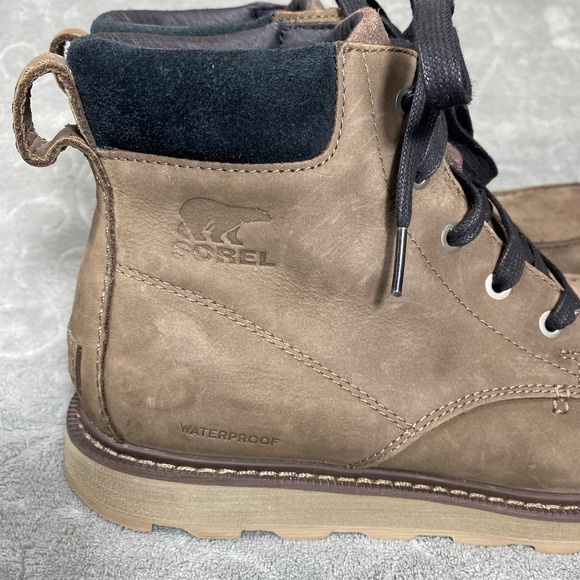 Sorel Boots Mens 10 Brown Suede Leather Madson II Moc Toe Waterproof Hiking Work - Picture 2 of 16